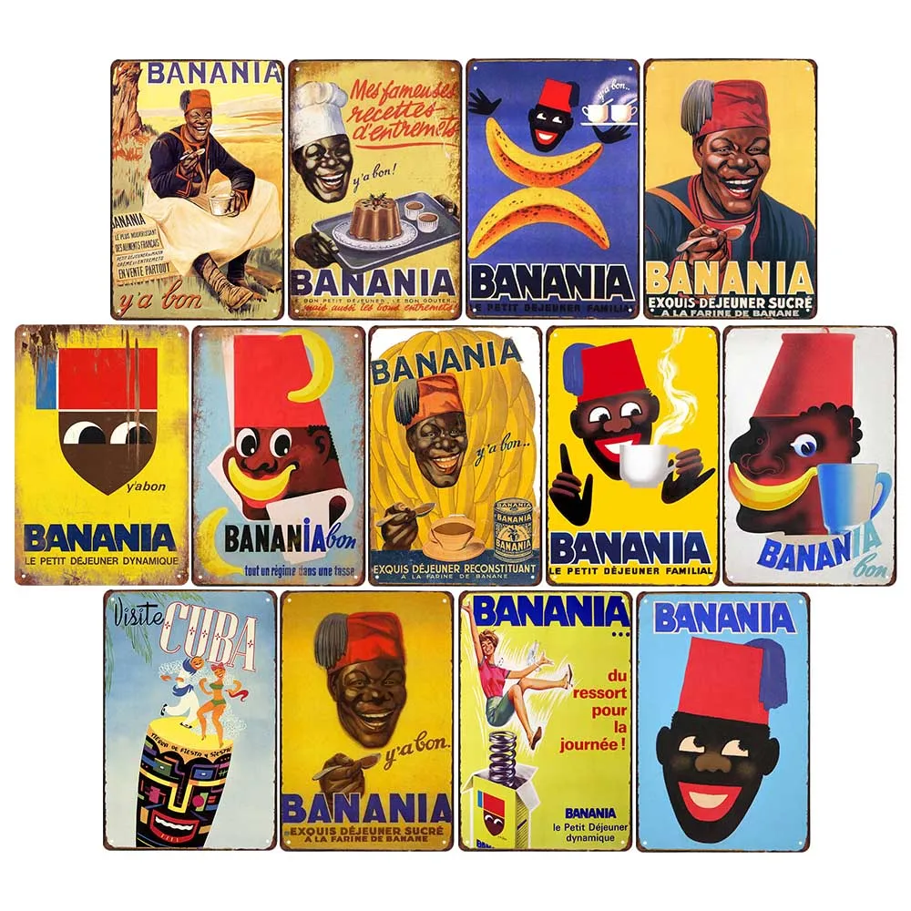 Home Bar Cafe - FOOD Metal Wall Art Signs BANANIA