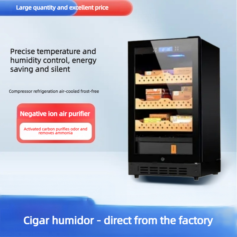 Home Bar And Cabinet - 150-300 Cigar Humidor Cabinet with Compressor