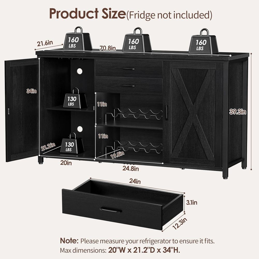 Large Coee Bar Cabinet with 2  - огляд і ціна Home Bar And Cabinet