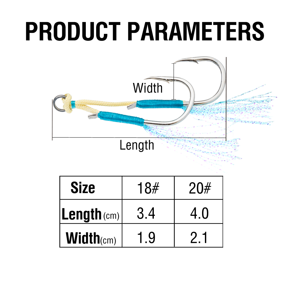 20Pcs Jig Lure Assist Hook Sea - огляд і ціна Jigger Double Sided