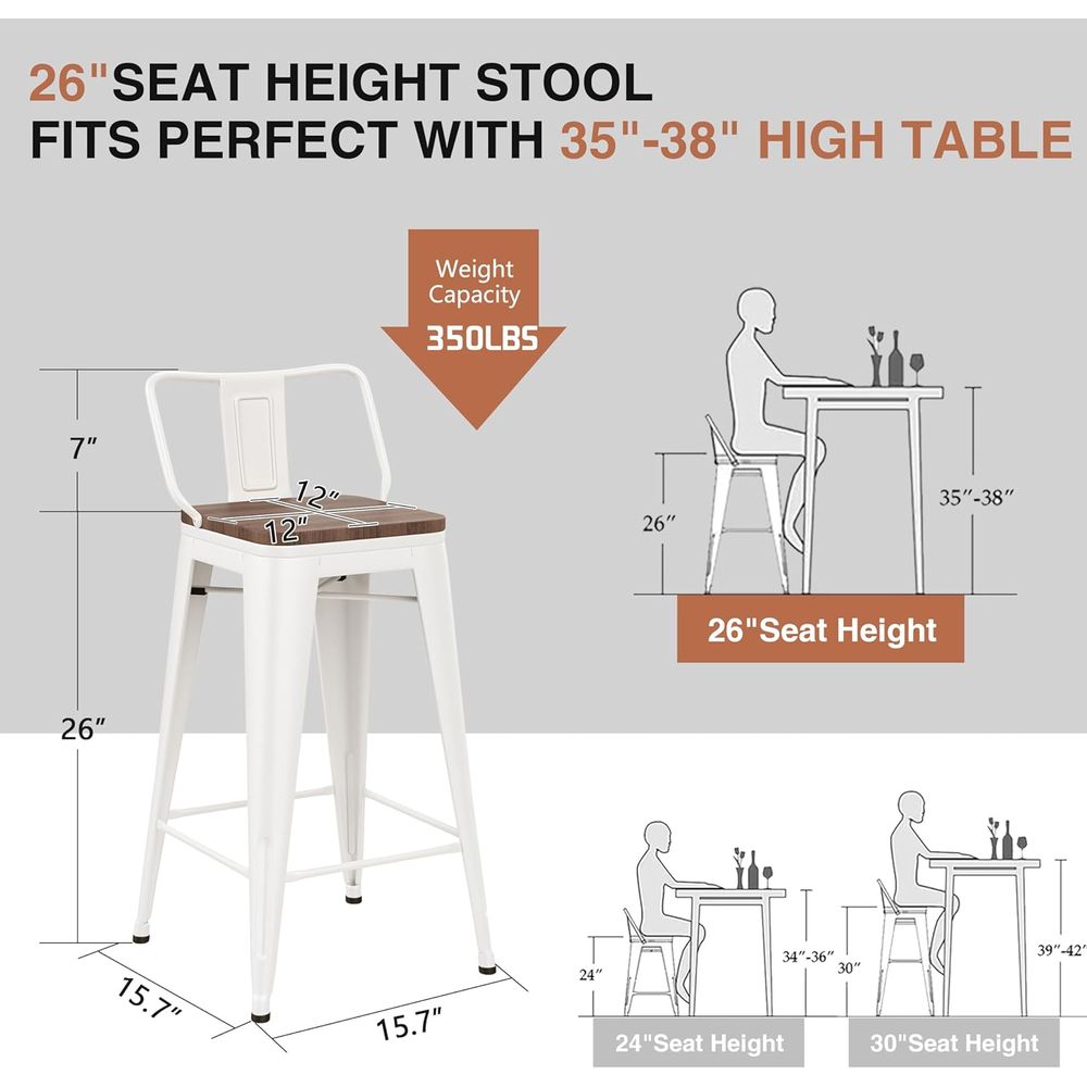 26 Inch Bar Stools Set o 4 Ind - огляд і ціна Home Bar And Counter