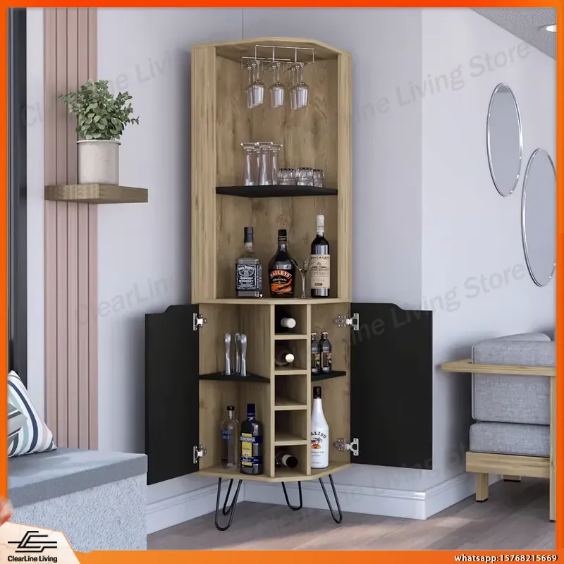 Corner Bar Cabinet with 6 Buil - огляд і ціна Home Bar Shelves