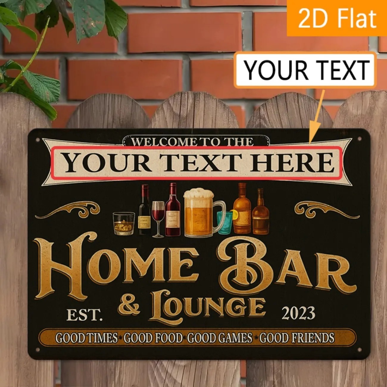 Custom Text Vintage Home Bar & - огляд і ціна Home Bar Lounge