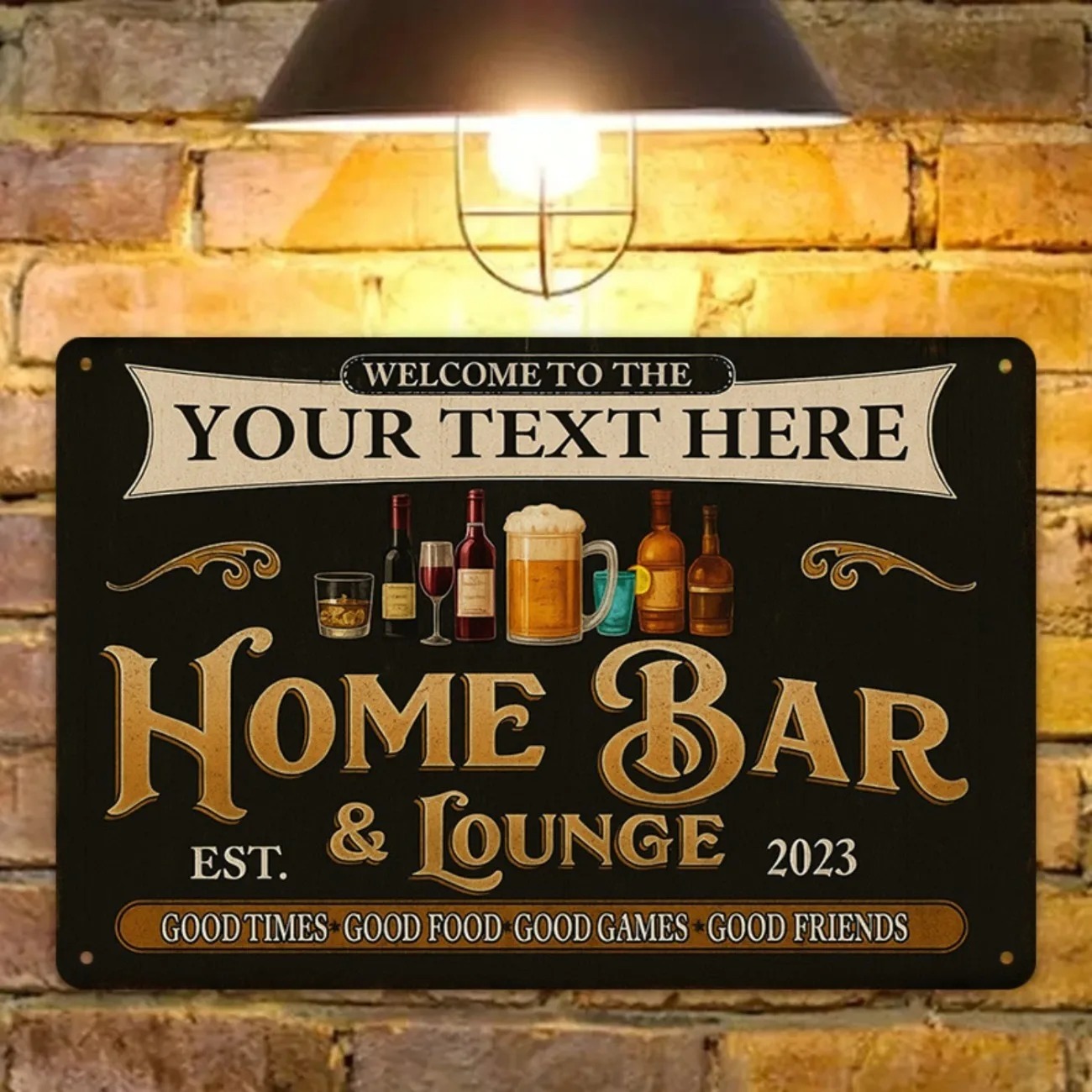 Custom Text Vintage Home Bar & - огляд і ціна Home Bar Lounge
