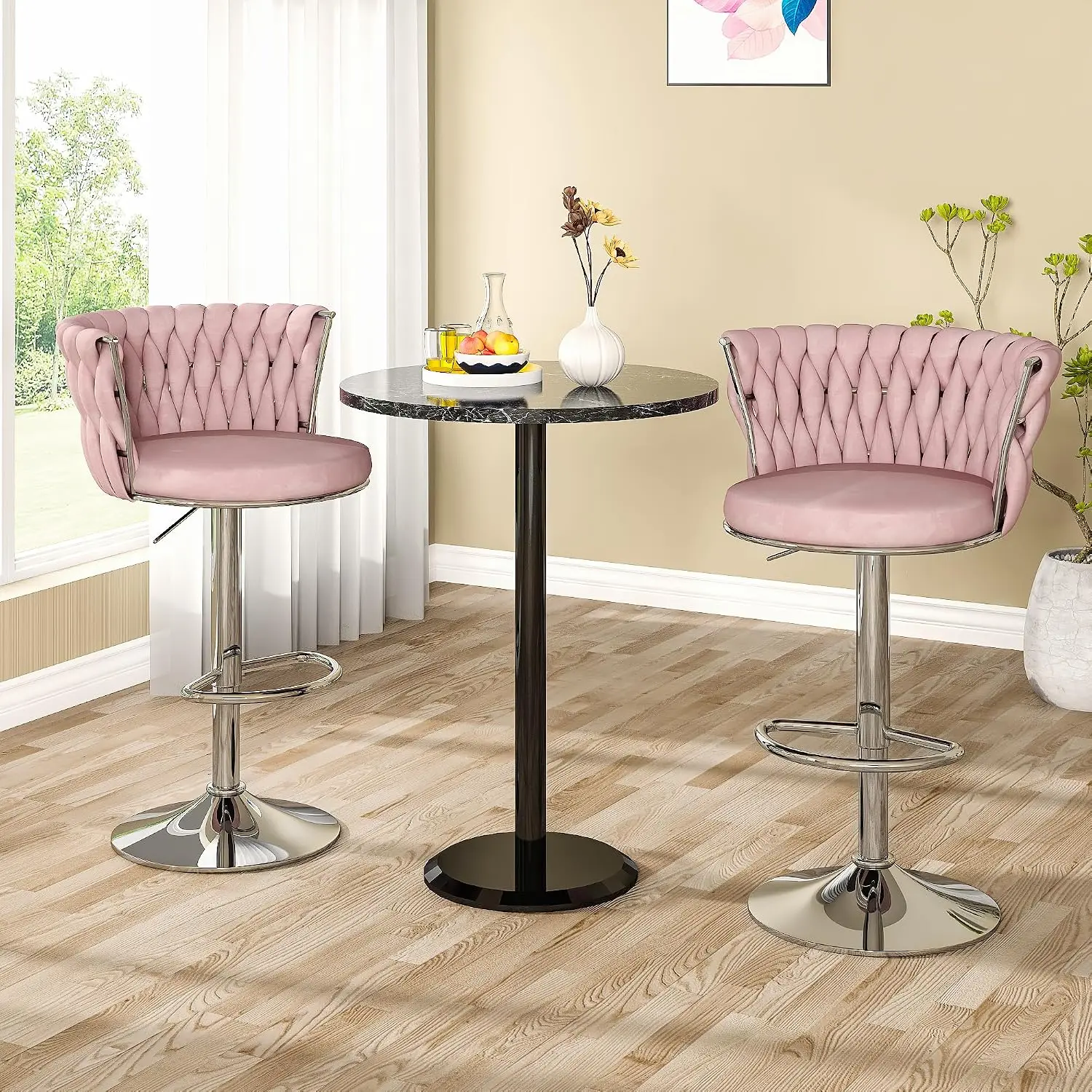 Velvet Bar Stools Set Of 2, Sw - огляд і ціна Home Bar And Counter