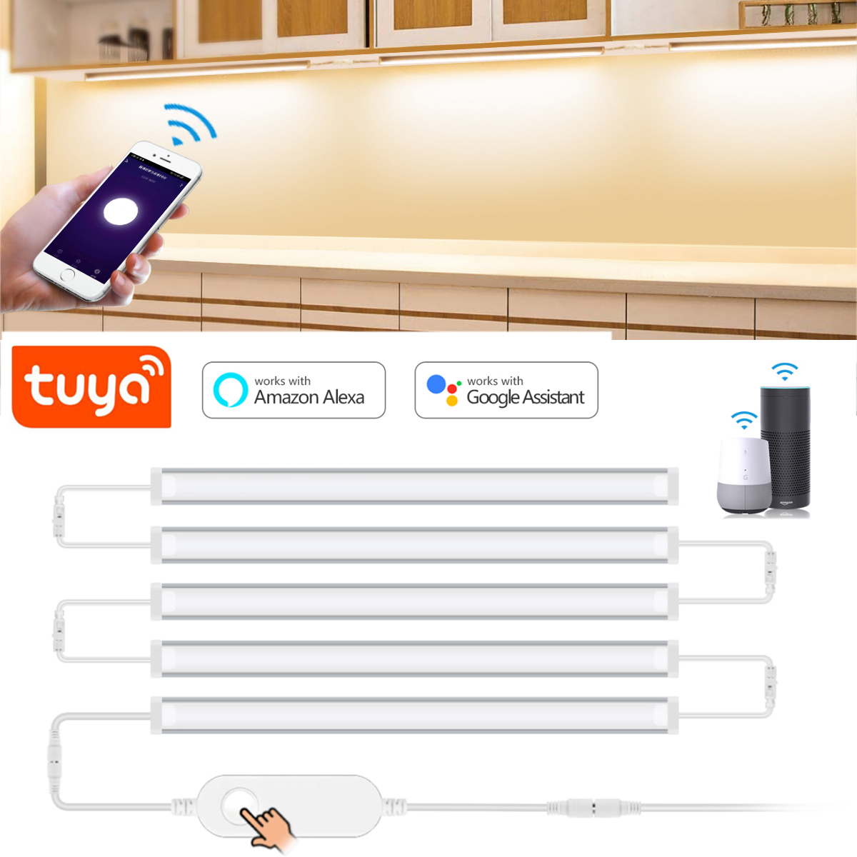 1-5 Pcs Kitchen Tuya Smart LED - огляд і ціна Home Bar And Cabinet