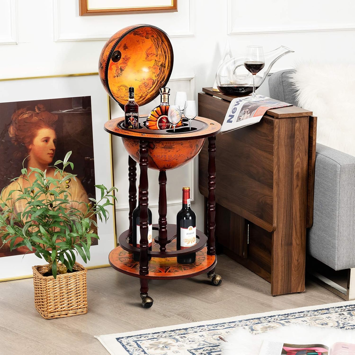 Globe Bar Cart Liquor Bar Cabi - огляд і ціна Home Bar And Cabinet