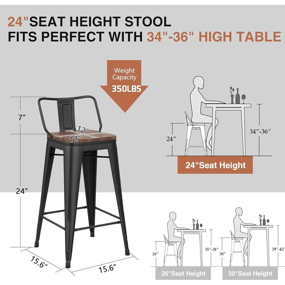 24 Inch Bar Stools Set o 4 Ind - огляд і ціна Home Bar And Counter