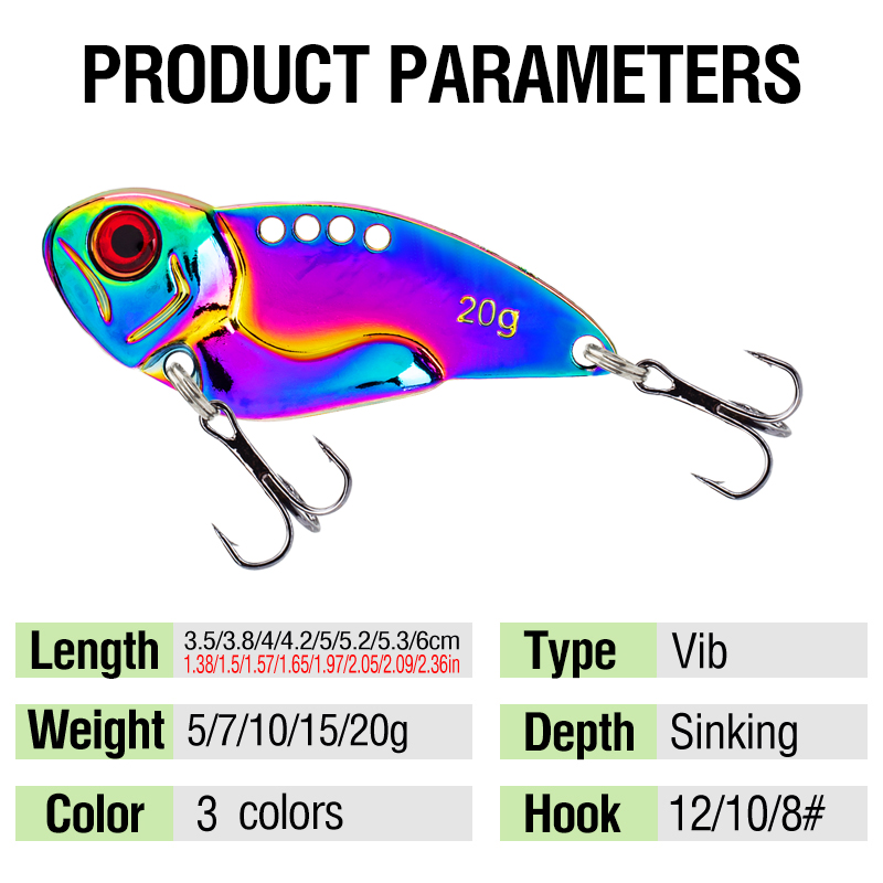 3PCS Metal Colorful VIB Lure 5 - огляд і ціна Jigger Double Sided