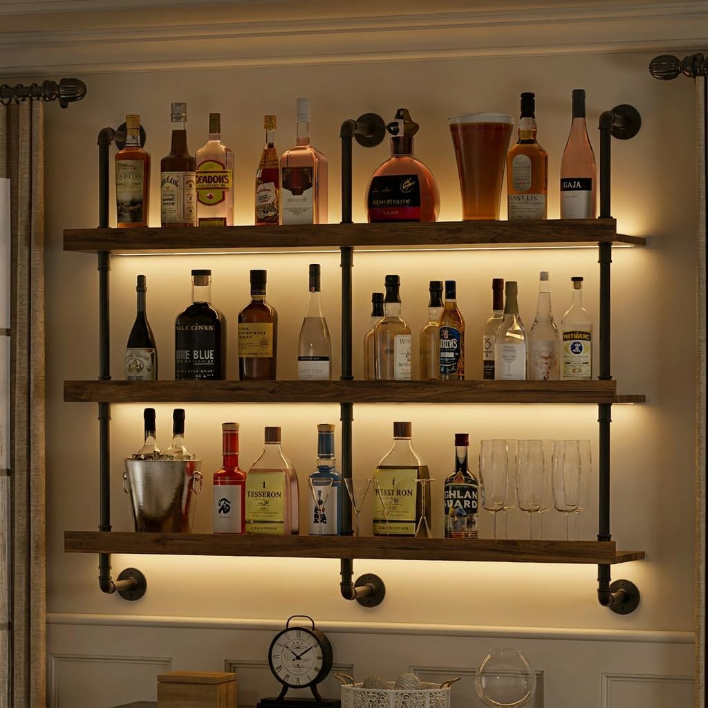 Wall Mounted Wine Rack With LE - огляд і ціна Home Bar Shelf