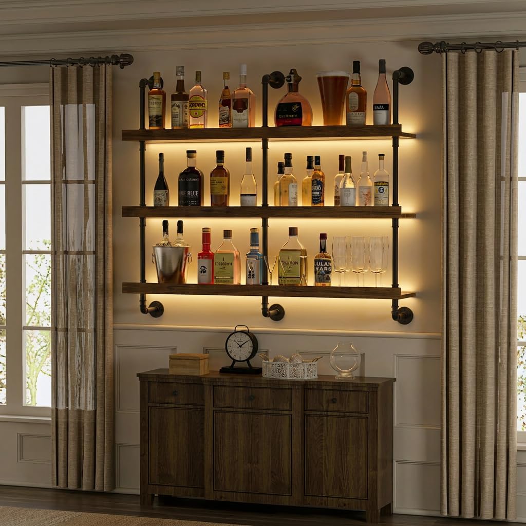 Wall Mounted Wine Rack With LE - огляд і ціна Home Bar Shelf