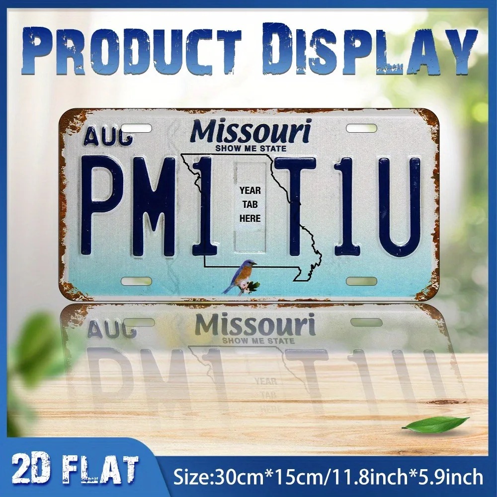 2D Flat Retro Missouri Blue Bi - огляд і ціна Home Bar Signs