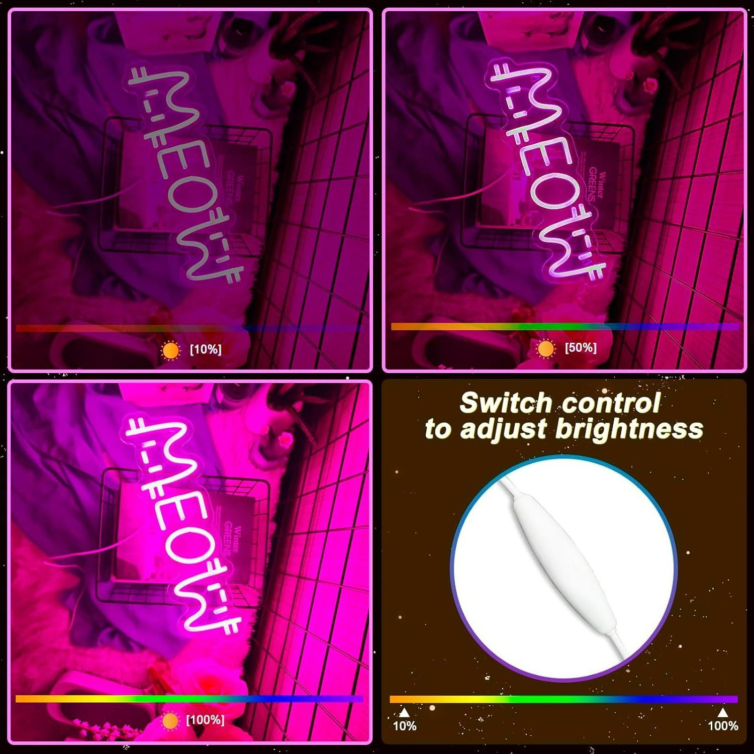 Meow Neon Sign Cat USB Powered - огляд і ціна Home Bar Signs