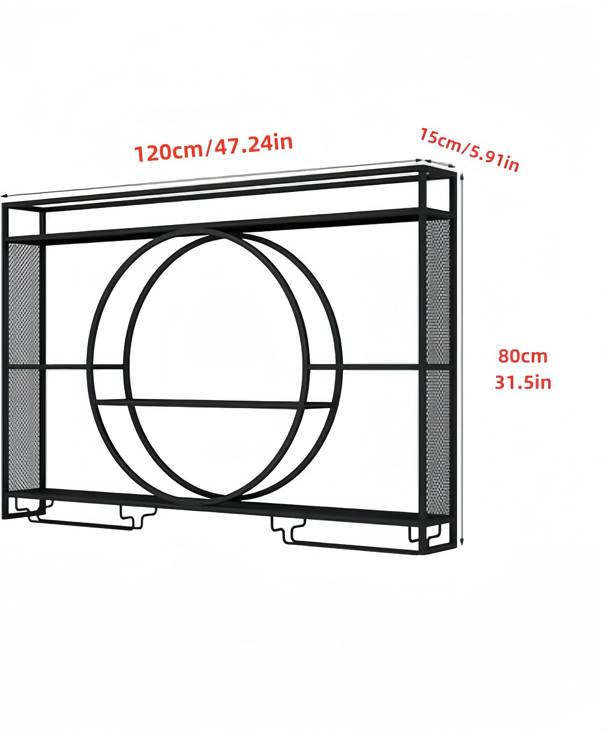 Black Metal Wall Mounted Wine  - огляд і ціна Home Bar Shelves