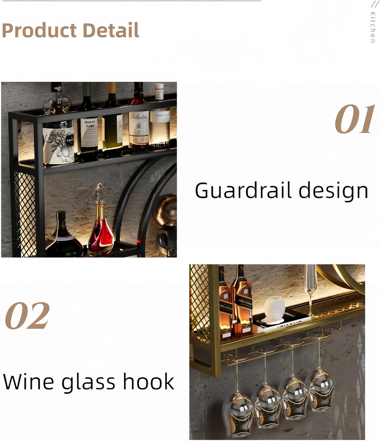 Black Metal Wall Mounted Wine  - огляд і ціна Home Bar Shelves