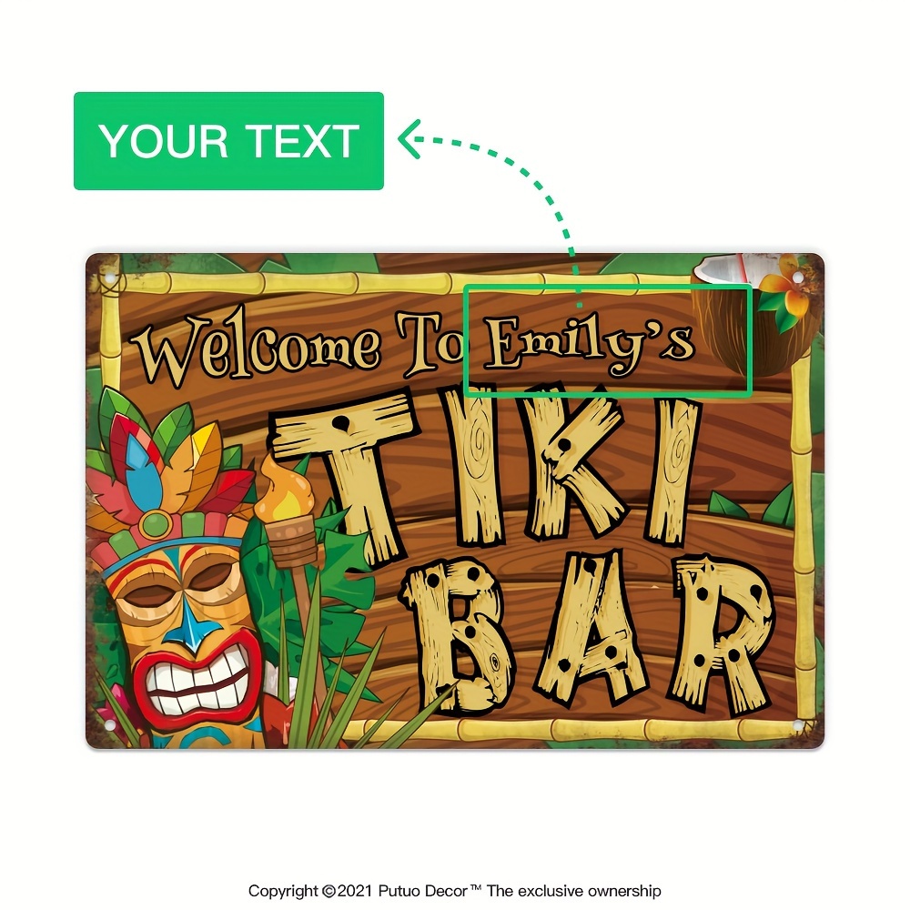 Custom  Decor Tiki Bar Sign, P - огляд і ціна Home Bar Signs