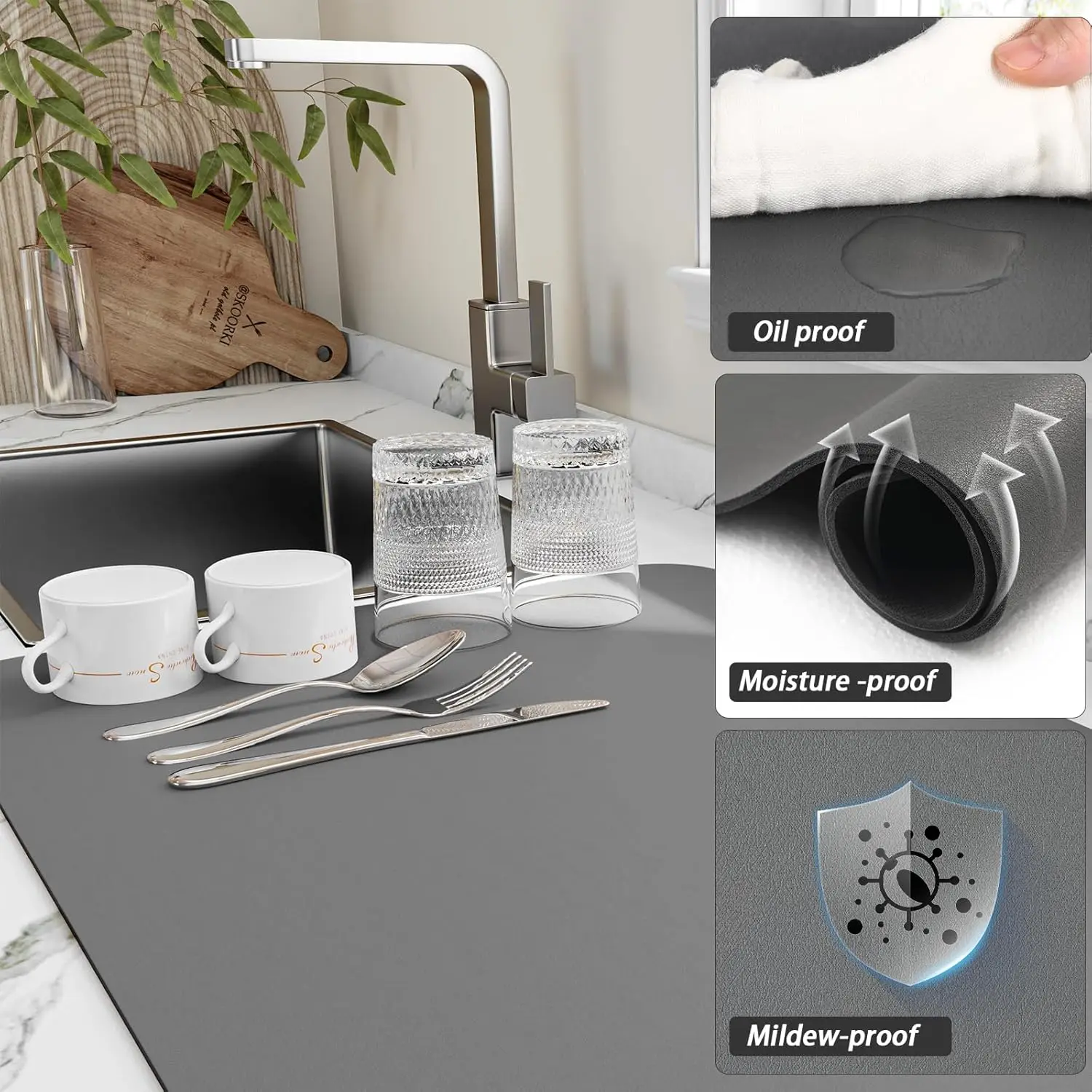 Fruits Mat Absorbent Dish Dryi - огляд і ціна Bar Mat Rubber