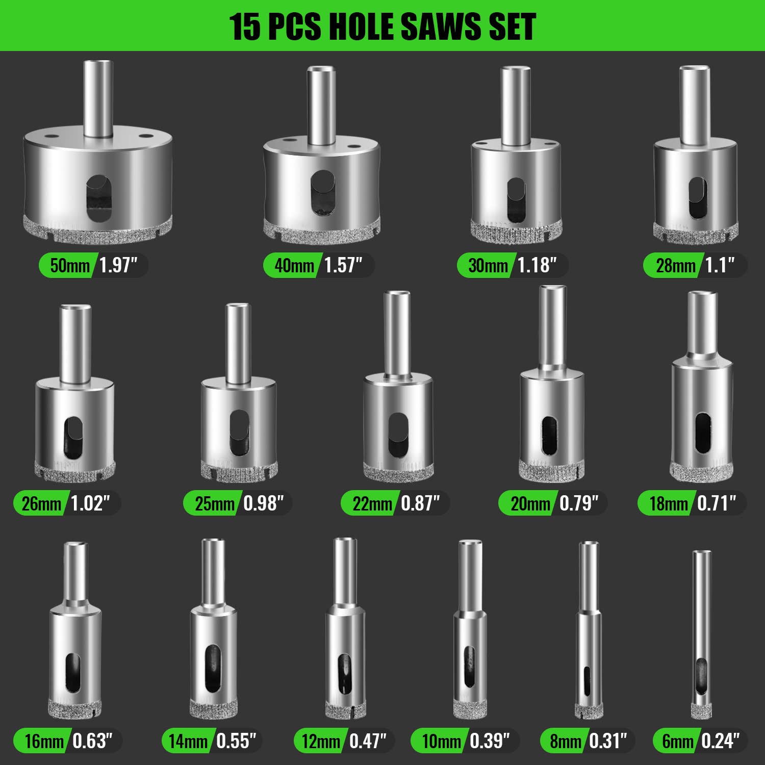17Pcs Diamond Tile Drill Bits  - огляд і ціна Jigger Double Sided